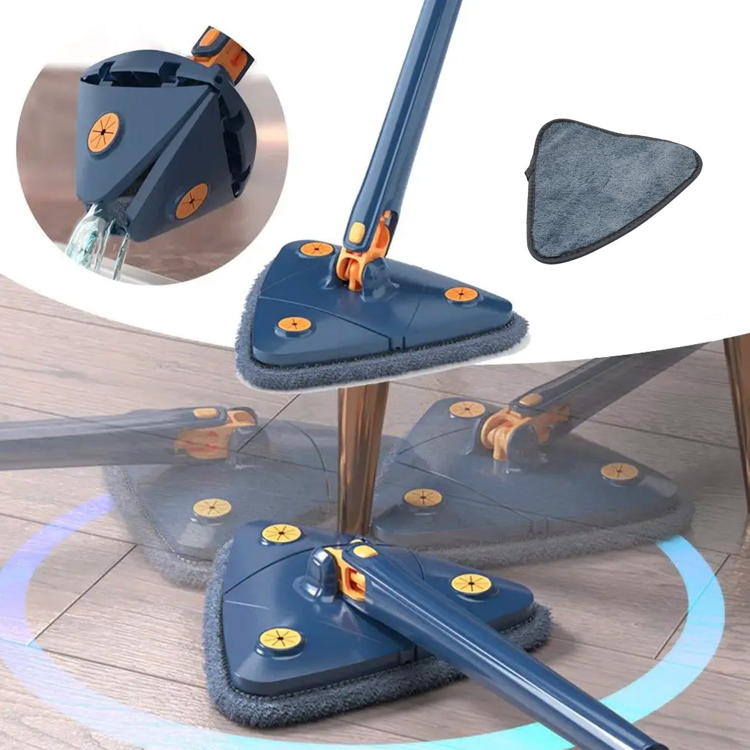 7725 Rotatable Adjustable Triangle Cleaning Mop Triangle Mop with Stainless Steel Long Handle Push-Pull Squeezing Cleaning Mop Dry & Wet Mop for Floor Windows (1 Pc) 7725 Rotatable Adjustable Triangle Cleaning Mop Triangle Mop with Stainless Steel Long Handle Push-Pull Squeezing Cleaning Mop Dry & Wet Mop for Floor Windows (1 Pc)